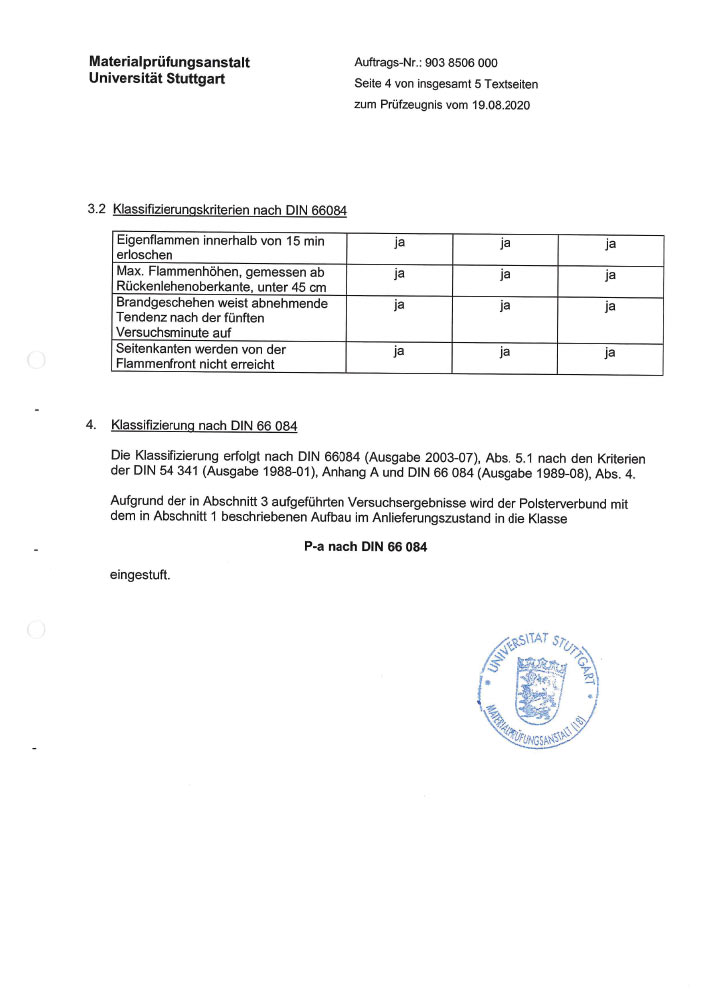 Pruefbericht 9038506000 Polsterverbund MPA Teilauszug 3 - Zertifizierungen