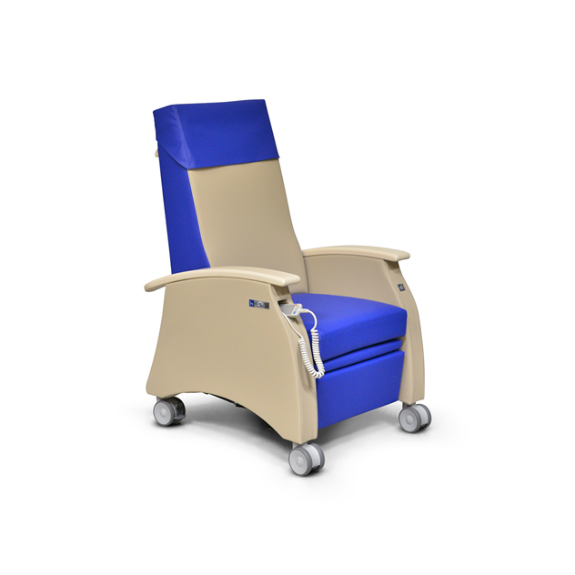 ruhesessel motorisch multicare - zweifarbig in blau kaschmir gepolstert abwaschbar