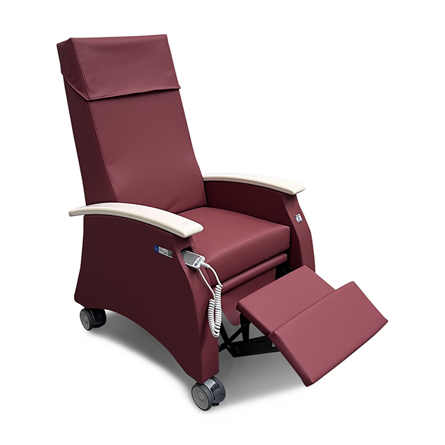 ruhesessel vollpolster motorisch abwaschbar armlehnenauflage holz massiv ahorn bezug portrot