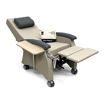 ruhesessel motorisch mit anstecktisch große rollen abwaschbar multicare 94513460R4 kaschmir mit grau