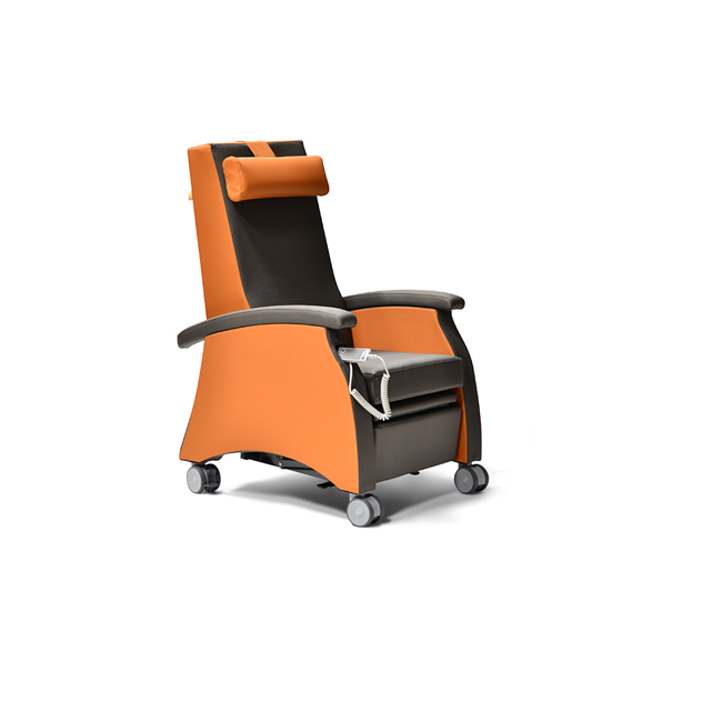 ruhesessel motorisch zweifarbig mit großen rollen abwaschbar multicare 94513460R12240240013 meteor orange