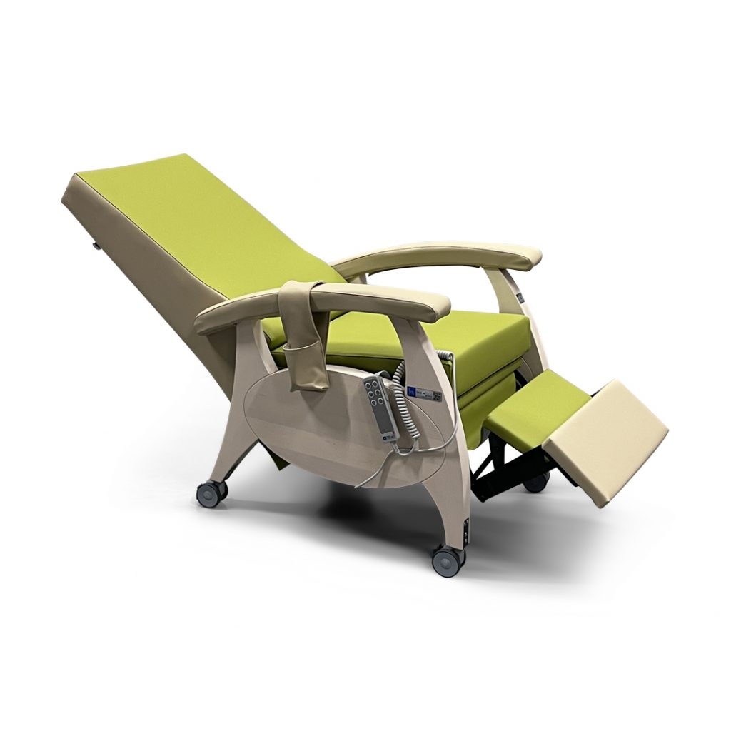 ruhesessel relaxsessel motorisch armlehnen gepolstert desinfizierbar gruen beige